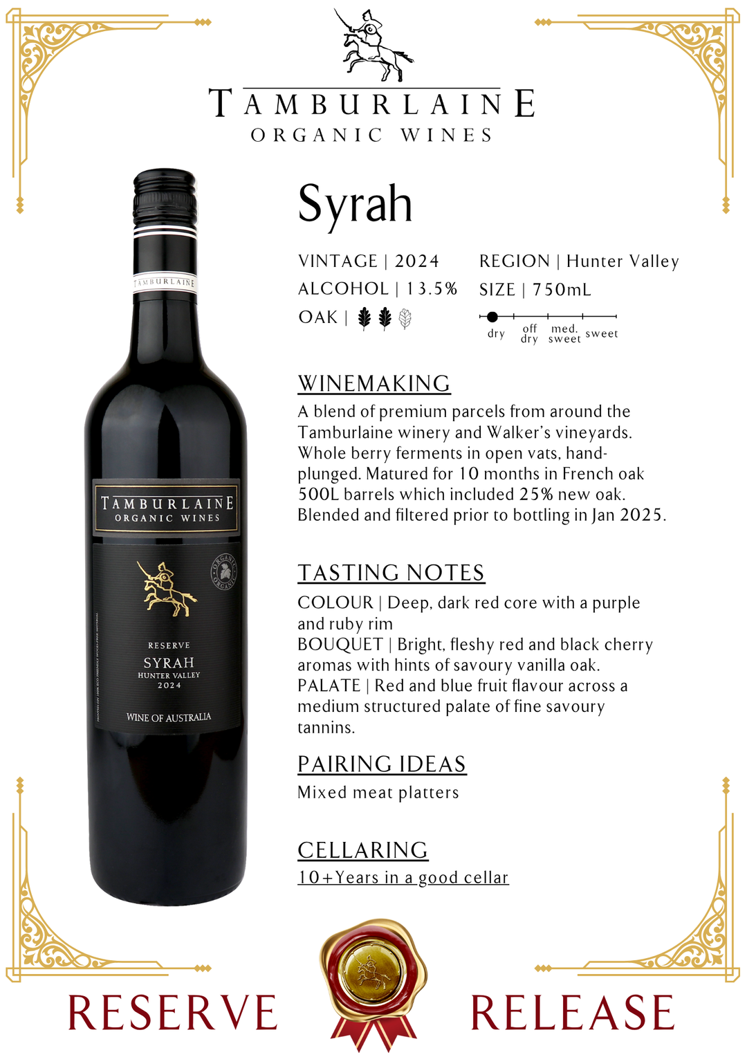 2024 Reserve Hunter Valley Syrah