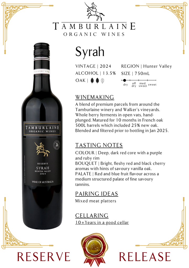 2024 Reserve Hunter Valley Syrah