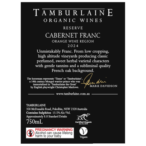 2024 Reserve Orange Cabernet Franc
